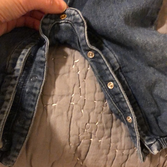 Baby gap girls long sleeve denim romper - Picture 3 of 6